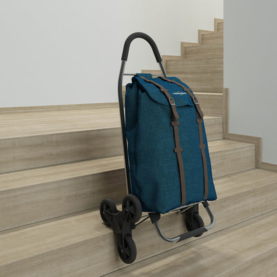 Einkaufstrolley, Einkaufswagen, mit wasserdichter Polyester-Tasche, mit Kühlfach, große Kapazität 50 Liter, blau, Colombo DAKAR 3, 1