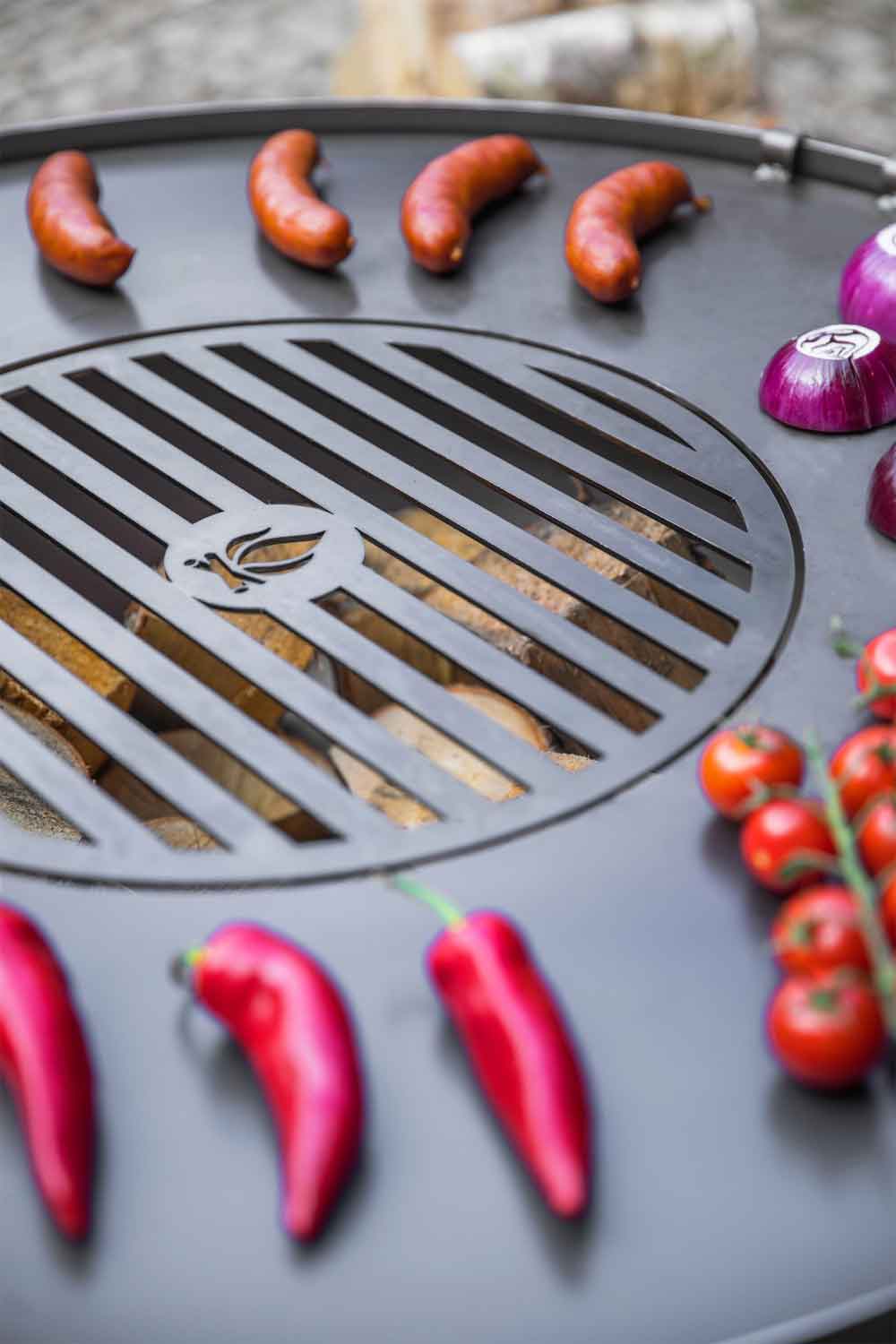Grillplatte für Feuerschale mit Grillrost und 4 Griffen - Dia. 98cm mit 46cm Gitter, Cook King, Hergestellt in Europa, 6