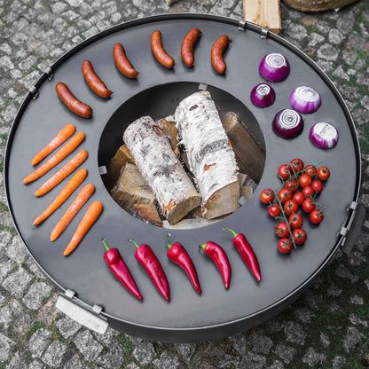 Grillplatte für Feuerschale mit Grillrost und 4 Griffen - Dia. 78cm, Cook King, Hergestellt in Europa, 5