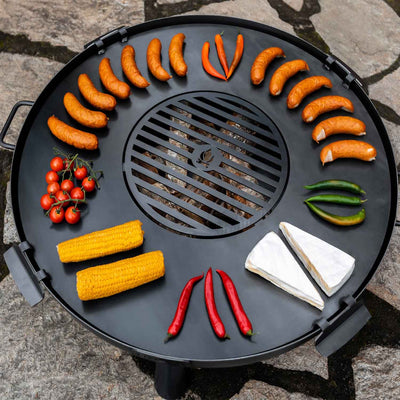 Grillplatte für Feuerschale mit Grillrost und 4 Griffen - Dia. 82cm, Cook King, Hergestellt in Europa, 1
