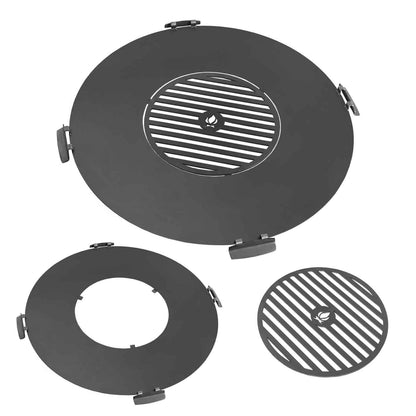 Grillplatte für Feuerschale mit Grillrost und 4 Griffen - Dia. 78cm, 82cm, 98cm, 102cm, Cook King, Hergestellt in Europa, 3