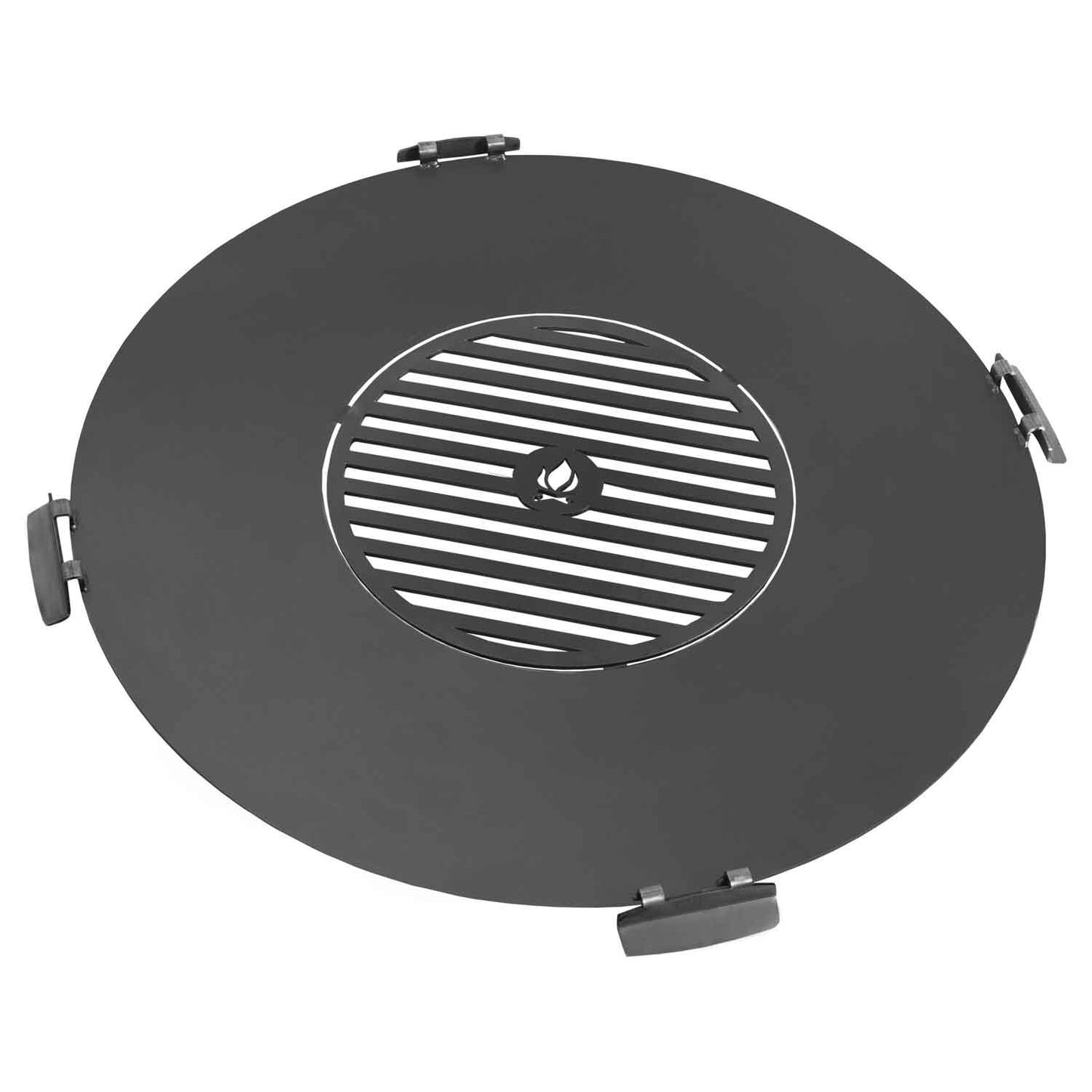 Grillplatte für Feuerschale mit Grillrost und 4 Griffen - Dia. 78cm, 82cm, 98cm, 102cm, Cook King, Hergestellt in Europa