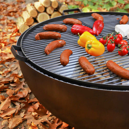 Grillrost mit 4 Griffen aus Rohstahl für Feuerschale - Dia. 70cm, Cook King, 4