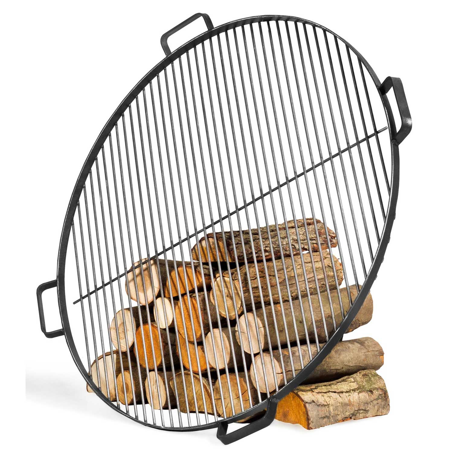 Grillrost mit 4 Griffen aus Rohstahl für Feuerschale - Dia. 70cm, Cook King, 2