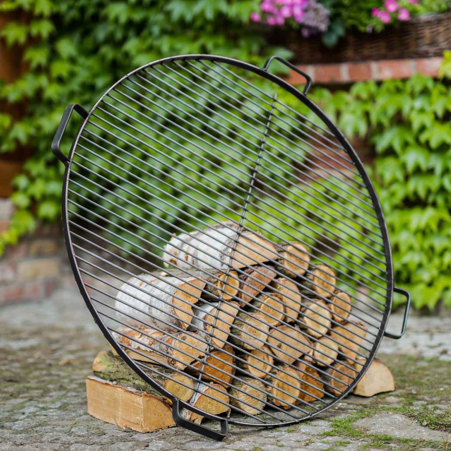 Grillrost mit 4 Griffen aus Rohstahl für Feuerschale - Dia. 70cm, Cook King, 5