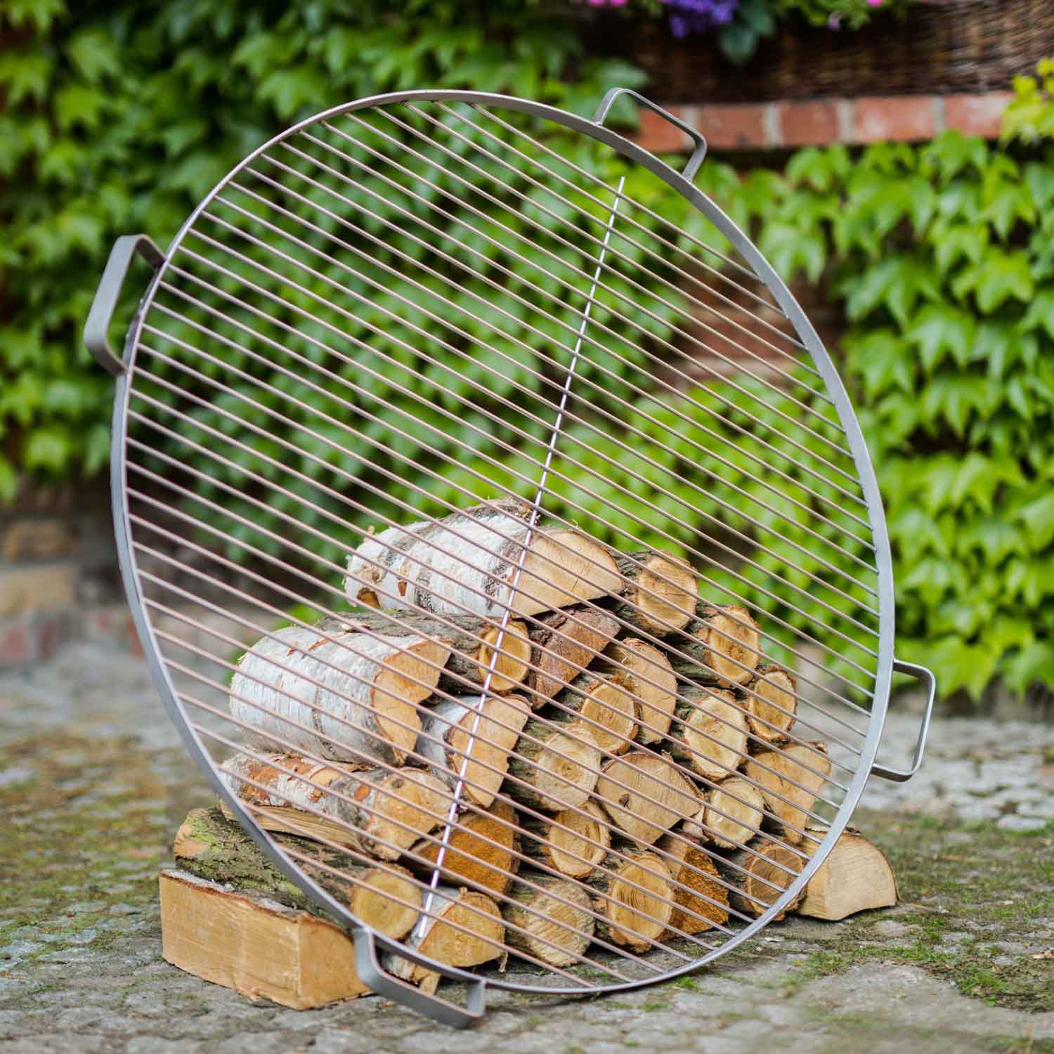 Grillrost mit 4 Griffen aus Edelstahl für Feuerschale - Dia. 60cm, Cook King, 2