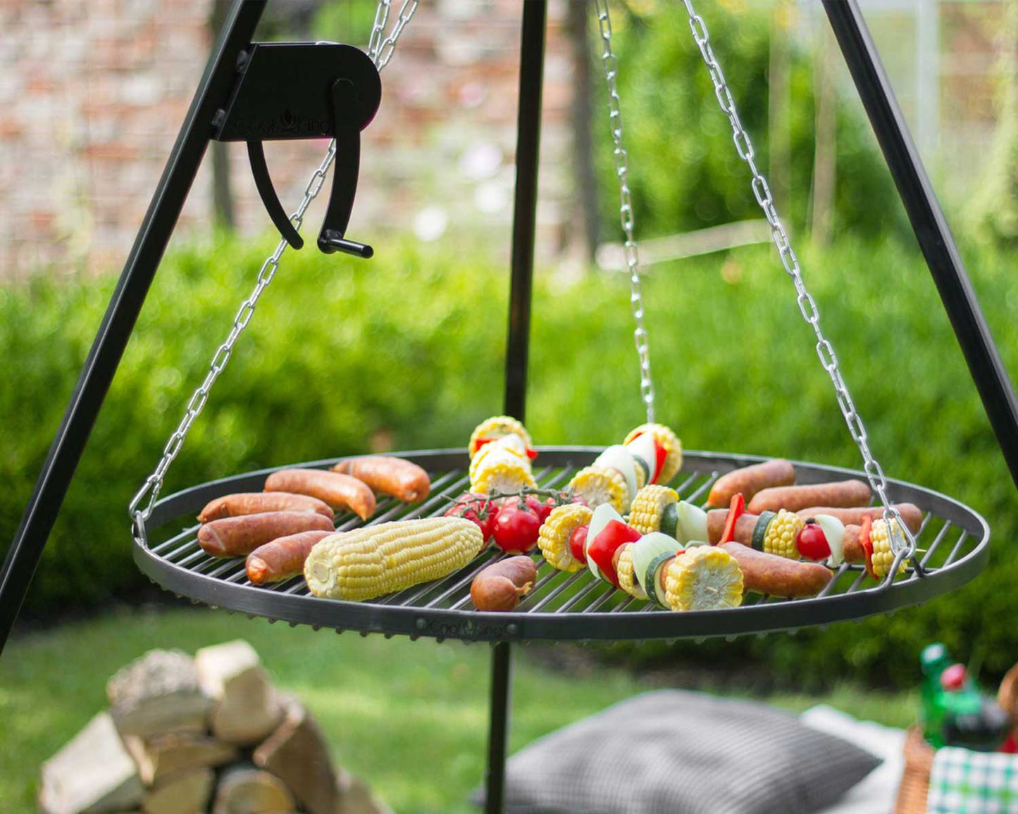 Schwenkgrill 180 cm - Grillrost aus Rohstahl + Kurbel - Dia. 50cm, Cook King, 5