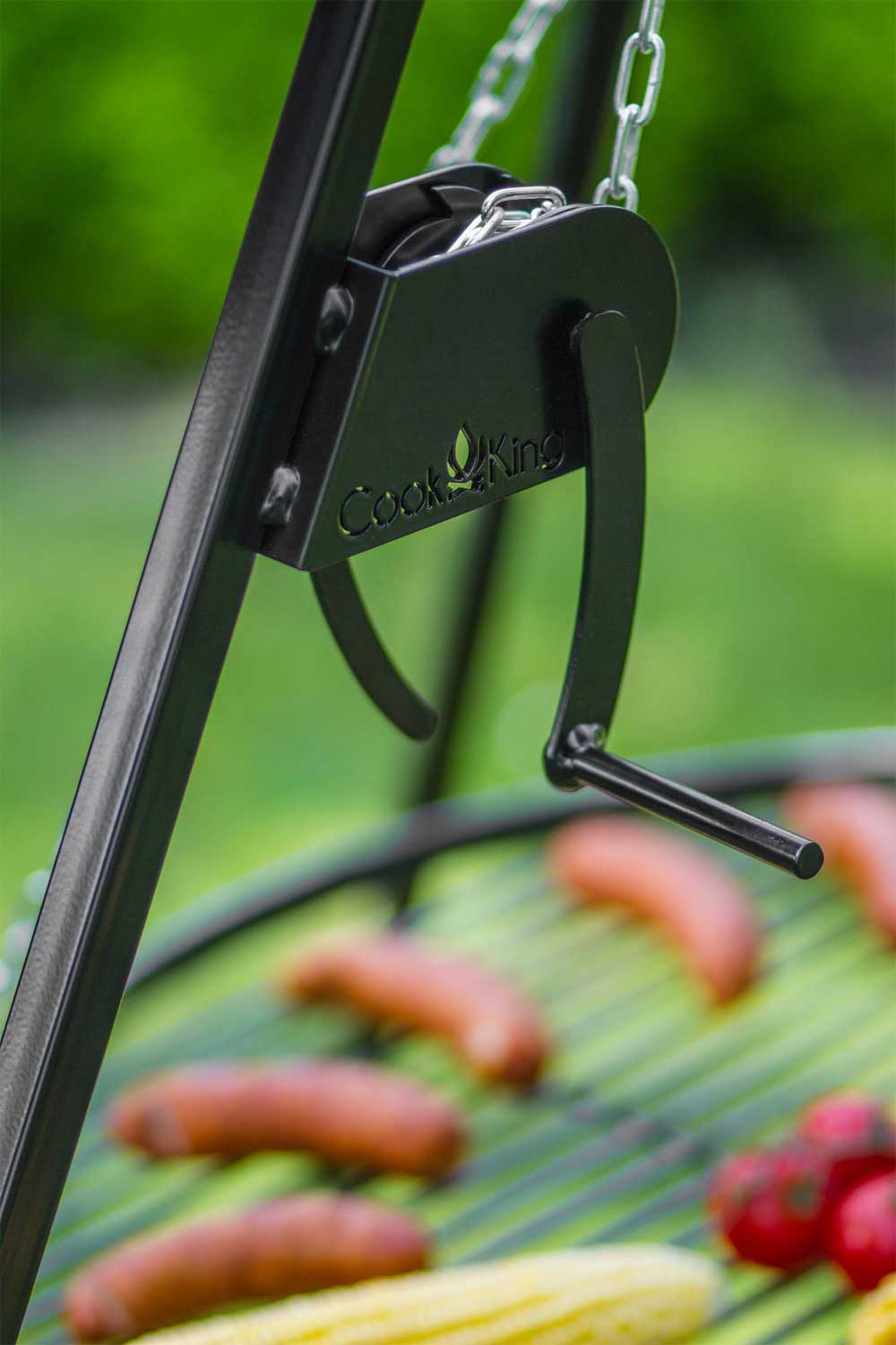 Schwenkgrill 180 cm - Grillrost aus Rohstahl + Kurbel - Dia. 70cm, Cook King, 6