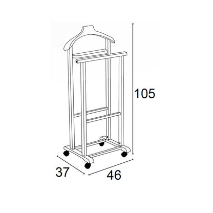 Herrendiener, Kleiderständer Holz, Schlafzimmer Diener MIRANO, 1 Kleiderbügel, Hosenständer und Ablagefläche, ARIT, 5
