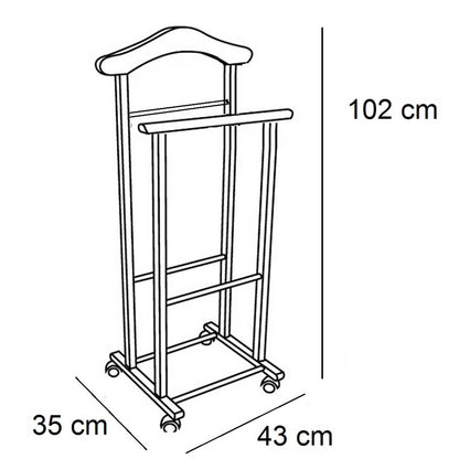 Herrendiener, auf Rollen, Stummer Diener Holz, Herrendiener für Frauen, Kleiderbügel, ARIT ATRI, 5