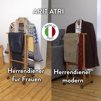 Herrendiener, auf Rollen, Stummer Diener Holz, Herrendiener für Frauen, Kleiderbügel, ARIT ATRI, 9