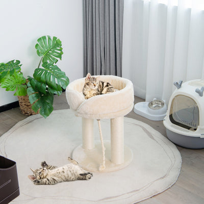 Kratzbaum modern, Kratzbaum stabil, Katzenkratzbaum mit Weicher Sitzfläche Sisalturm für Katzen, Katzenmöbel, Costway