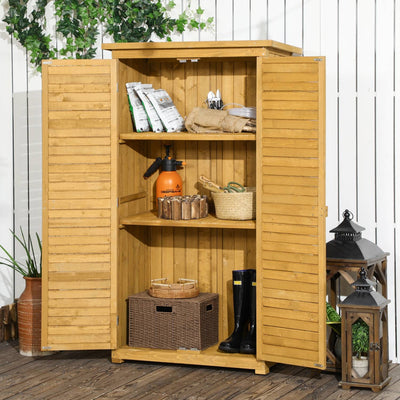 Gartenschrank Holz, Gartenschrank Wetterfest, Outdoor Schrank Wetterfest, Geräteschuppen, Gartenhaus, Outsunny, 1