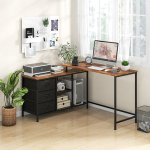 PC Tisch, 2-in-1 PC Tisch, verwandelbarer Eckschreibtisch oder 205 cm Computertisch, mit Steckdose, Costway, pc tisch kaufen