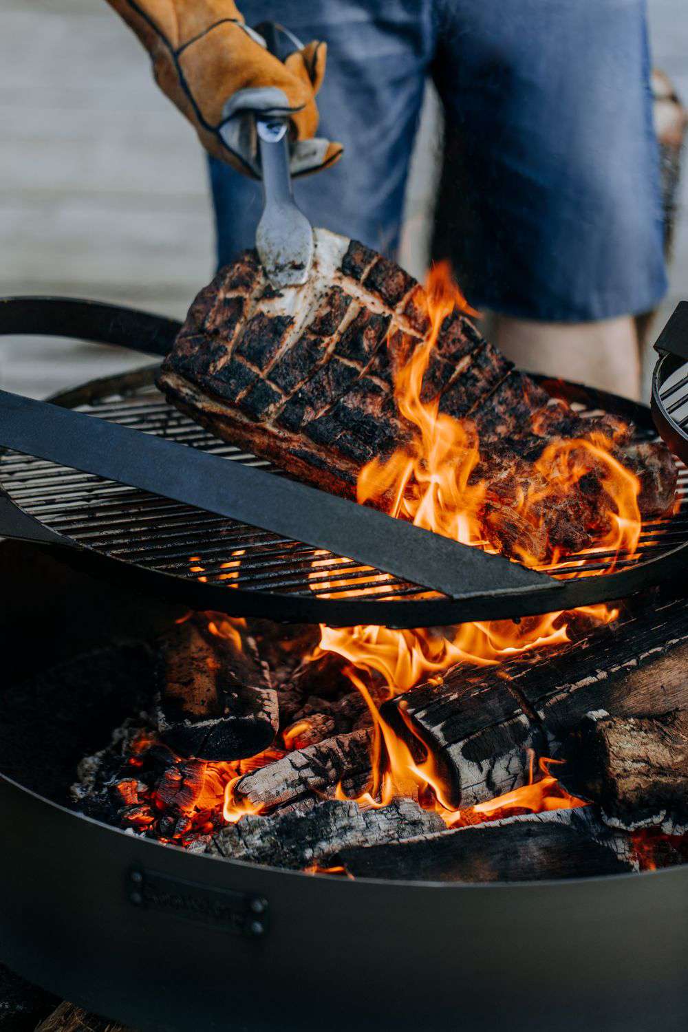 Rost aus natürlichem Stahl mit einem Griff für Feuerschale MONTANA X | Dia. 50 cm Cook King