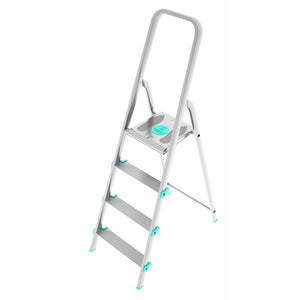 Trittleiter, Trittleiter 4 stufen, Trittleiter Klappbar, Höhe 84 cm,  Max, Belastbar 150 kg, Aluminium, Hergestellt in Italien, Colombo LIBELLULA 4 stufen, 1