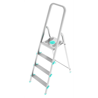 Trittleiter, Trittleiter 4 stufen, Trittleiter Klappbar, Höhe 84 cm,  Max, Belastbar 150 kg, Aluminium, Hergestellt in Italien, Colombo LIBELLULA 4 stufen, 1