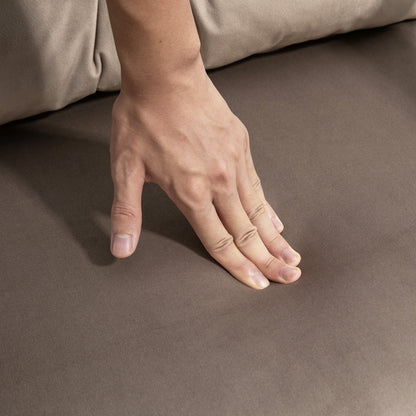 Schlafsessel mit Bettfunktion, mit fünffach verstellbarer Rückenlehne, platzsparend, robust, Samtoptik, Hellbraun, HOMCOM, 8