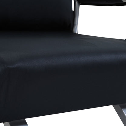 Schlafsofa, 2-in-1, mit verstellbarer Rückenlehne, abnehmbarem Bezug, Kissen, rostfrei, stabil, Polyester, Schwarz, HOMCOM, 8