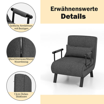 Schlafsofa, Sessel mit Schlaffunktion, Bettsessel, Schlafsessel Klappbares, Verstellbares Sofabett, Costway, 7