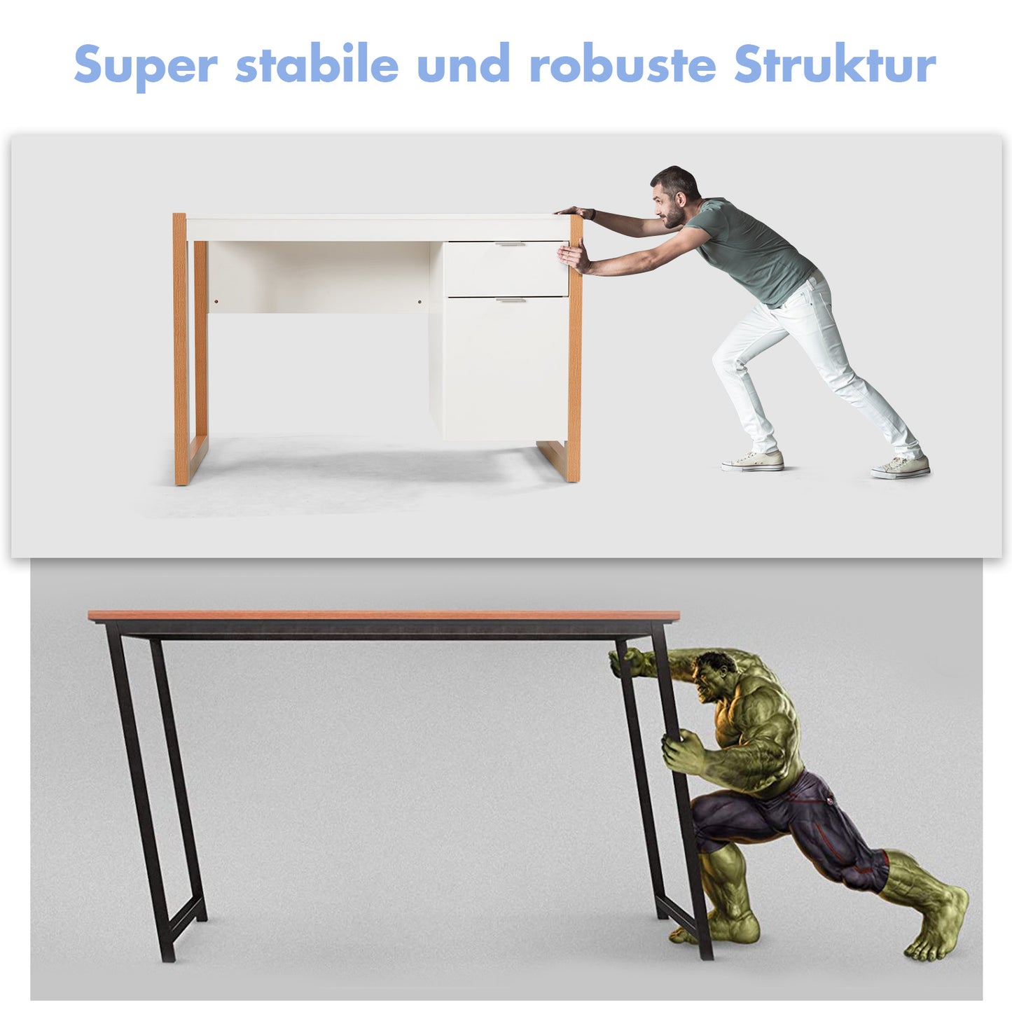 Schreibtisch, Schreibtisch mit Schublade, Kleiner Schreibtisch, Schreibtisch weiß mit Schubladen, Costway, 4