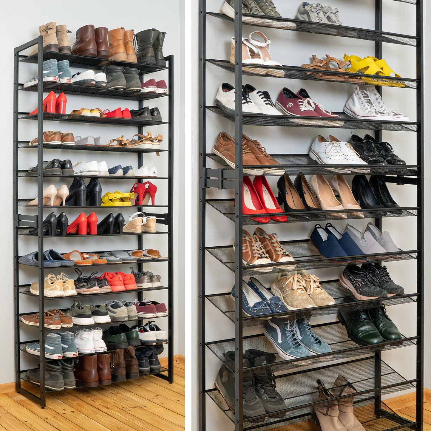 Schuhregal, 12 Ablagen, Schuhregal Schmal, Schuhregal Metall, Tatkraft Eiffel, n5