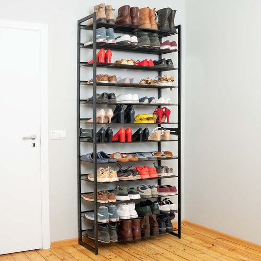 Schuhregal, 12 Ablagen, Schuhregal Schmal, Schuhregal Metall, Tatkraft Eiffel, schuhregal kaufen, 1