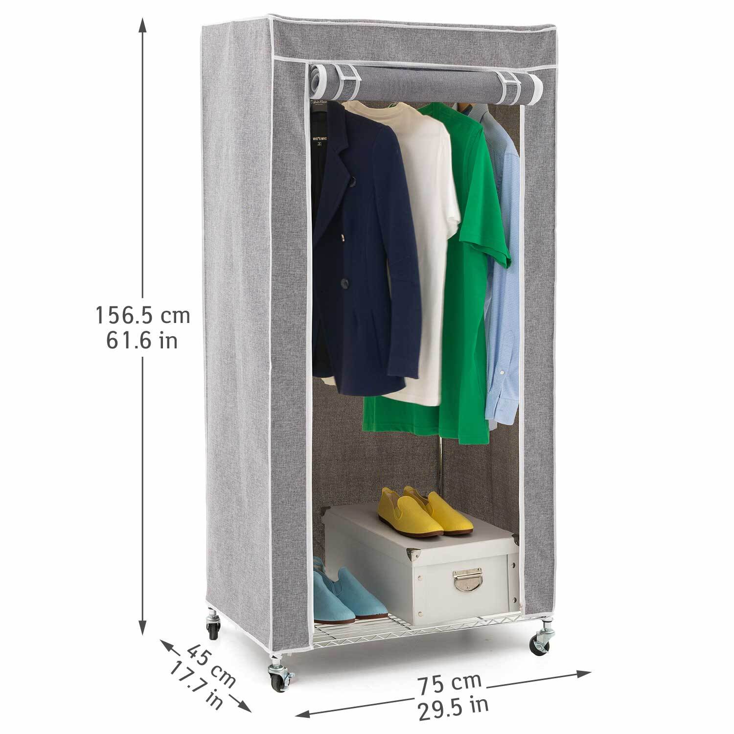 Schwerlast Faltschrank mit Rollen, Kleiderständer Stabil, Mobiler Kleiderschrank, Art Moon Buffalo, 2