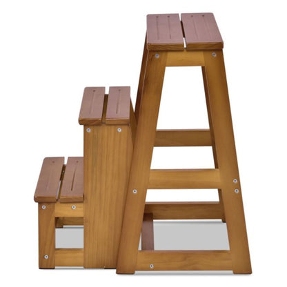 Trittleiter, Trittleiter 3 Stufen, Tritt Klappbar, Trittleiter Holz, Trittleiter Klappbar, Tritthocker, Holzleiter, Costway, 2