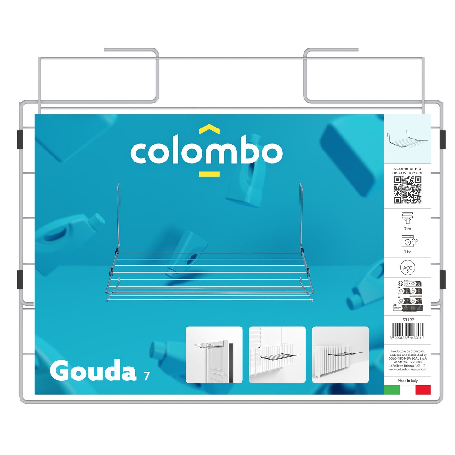 Wäscheständer, Wäscheständer Balkon, Balkonwäscheständer, Colombo GOUDA 7, 2