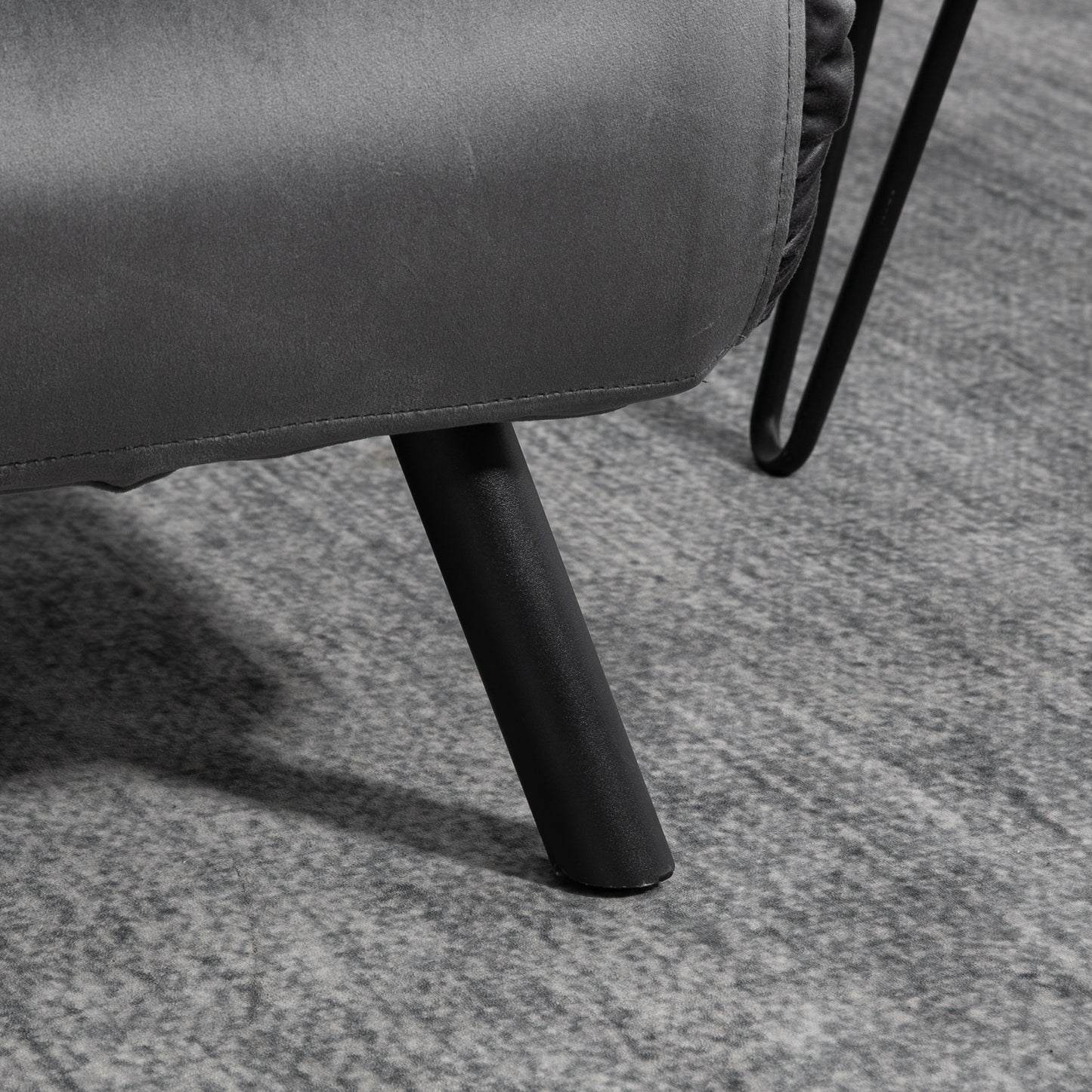 HOMCOM - Schlafsofa mit Bettkasten Couch mit Schlaffunktion Schlafcouch mit Samtoptik Rückenkissen 102 x 73 x 81 cm, Dunkelgrau