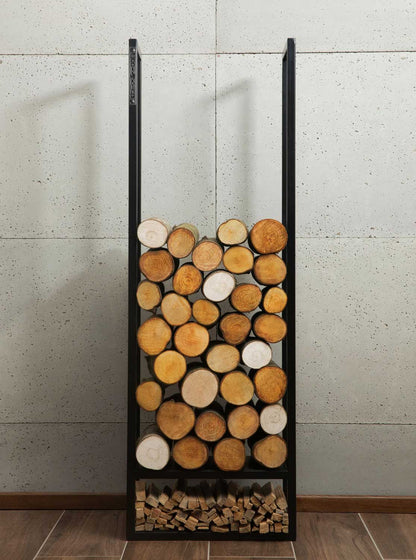 Kaminholzregal ATOS 120x40x20 cm, Kaminholzregal Metall, Kaminholzregal außen freistehend, Handgemachte Qualität, 3