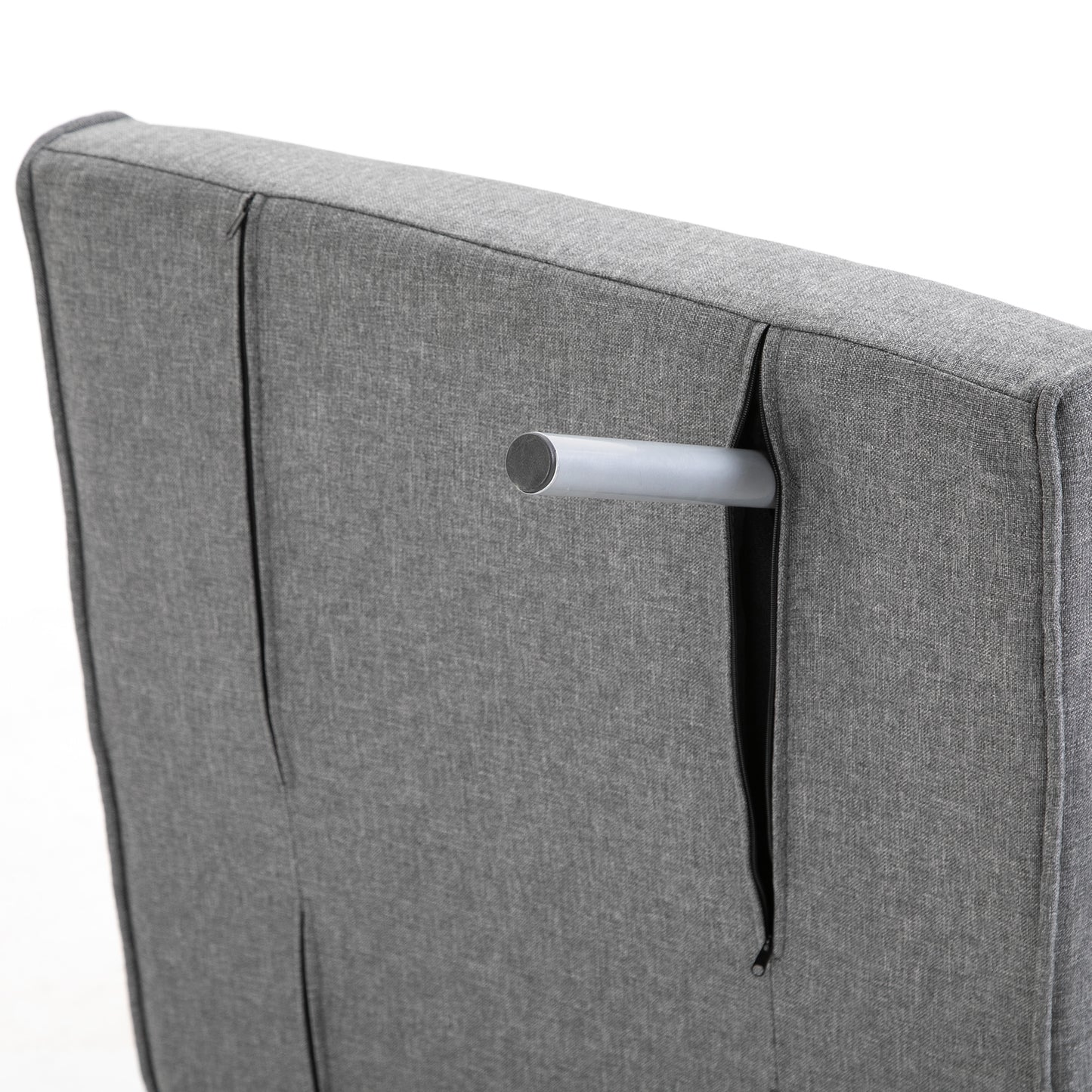 HOMCOM - Schlafsofa mit Armlehne 65x69x80cm  3-in-1 Schlafsessel, Gästebett, Chaiselongue, leinenartiges Polyester, Grau