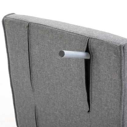HOMCOM - Schlafsofa mit Armlehne 65x69x80cm  3-in-1 Schlafsessel, Gästebett, Chaiselongue, leinenartiges Polyester, Grau