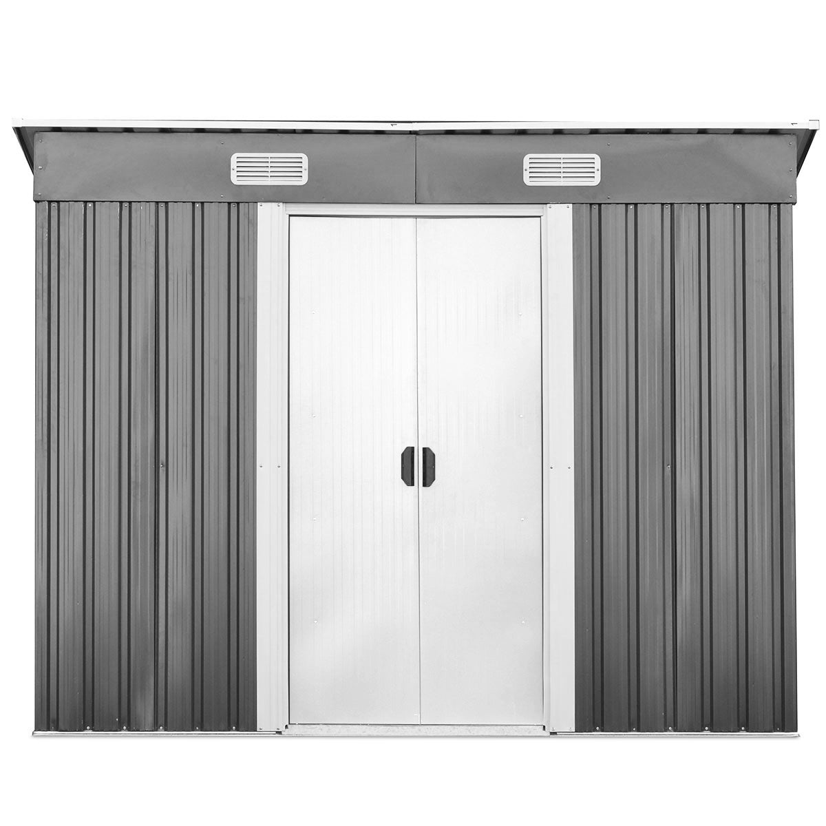 Geräteschuppen, Gartenschrank Wetterfest, Gerätehaus metall,  mit 2 Schiebetüren, Outdoor Schrank, Costway, 5