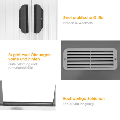 Geräteschuppen, Gartenschrank Wetterfest, Gerätehaus metall,  mit 2 Schiebetüren, Outdoor Schrank, Costway, 7