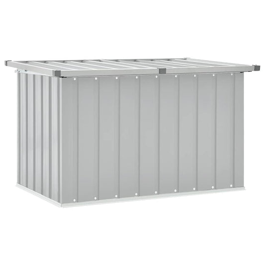 Gartenbox Metall, Gartenbox xxl, 109 x 67 x 65 cm, Aufbewahrungsbox garten, Gartentruhe, Werkzeugkasten, Verzinktem Stahl, Grau, vidaXL