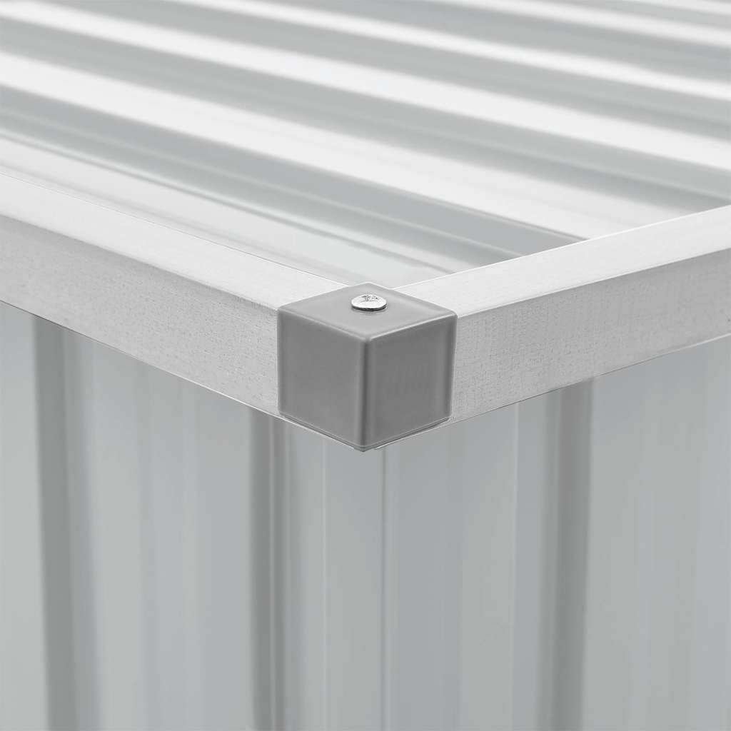 Gartenbox Metall, Gartenbox xxl, 109 x 67 x 65 cm, Aufbewahrungsbox garten, Werkzeugkasten, Verzinktem Stahl, Grau, vidaXL, 5