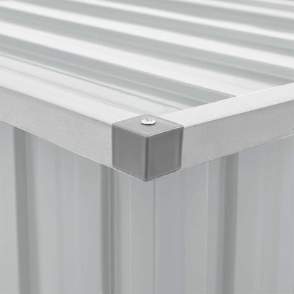 Gartenbox Metall, Gartenbox xxl, 129x67x65 cm, Aufbewahrungsbox garten, Werkzeugkasten, Verzinktem Stahl, Grau, vidaXL, 5