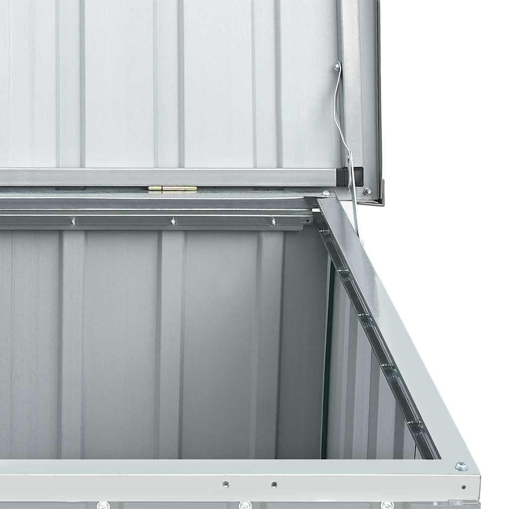 Gartenbox Metall, Gartenbox xxl, 129x67x65 cm, Aufbewahrungsbox garten, Werkzeugkasten, Verzinktem Stahl, Grau, vidaXL, 6