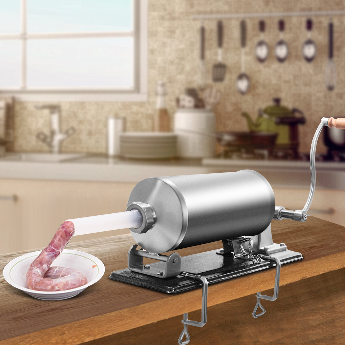Wurstfüller, Wurstmaschine, Wurstfüller Manuell, 4,8L, Wurstfüllmaschine, Wurstspritze, Wurstpresse, Costway, 7
