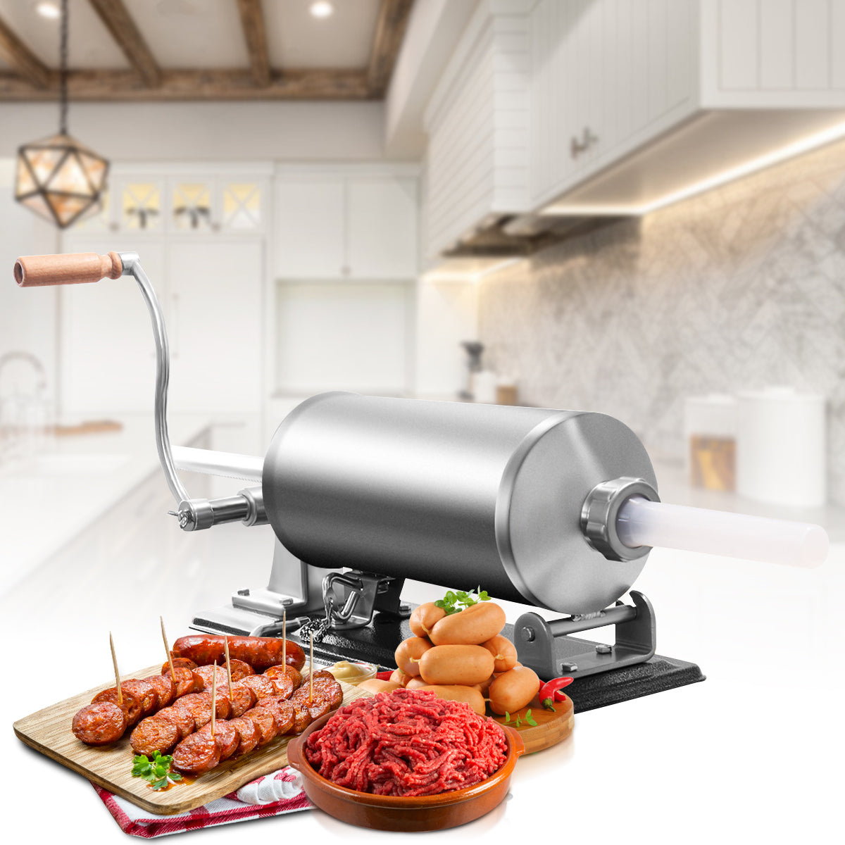 Wurstfüller, Wurstmaschine, Wurstfüller Manuell, 4,8L, Wurstfüllmaschine, Wurstspritze, Wurstpresse, Costway