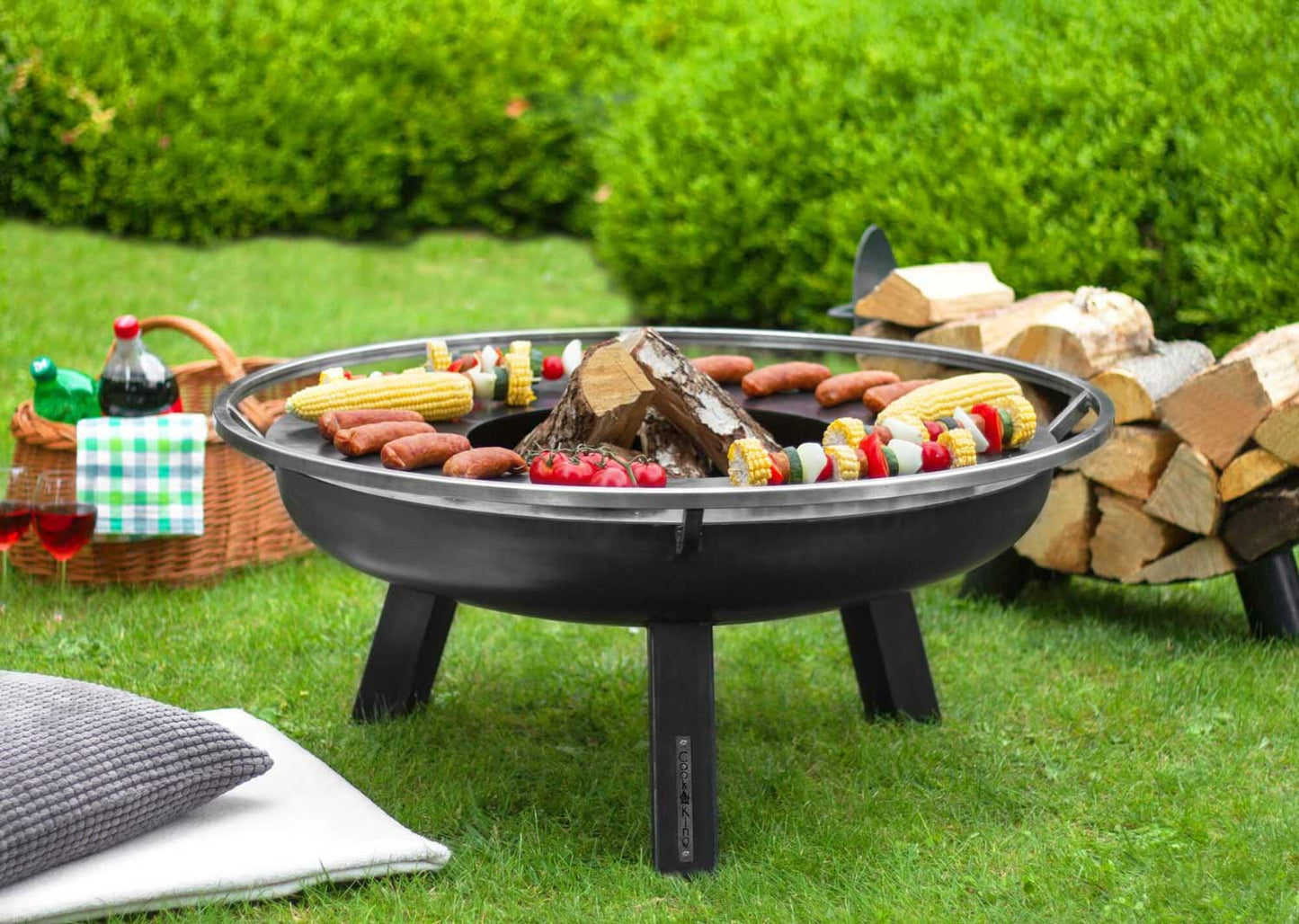 Feuerschale, Feuerschale Garten, Feuerschale 80 cm, große Feuerschale, Feuerschale Hoch, Höhe 57cm, aus Stahl, Cook King PORTO, 8