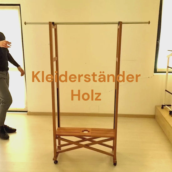 Kleiderständer Holz, Garderobe, Kleiderständer Klappbar, Kleiderstange, ARIT Elios, V4