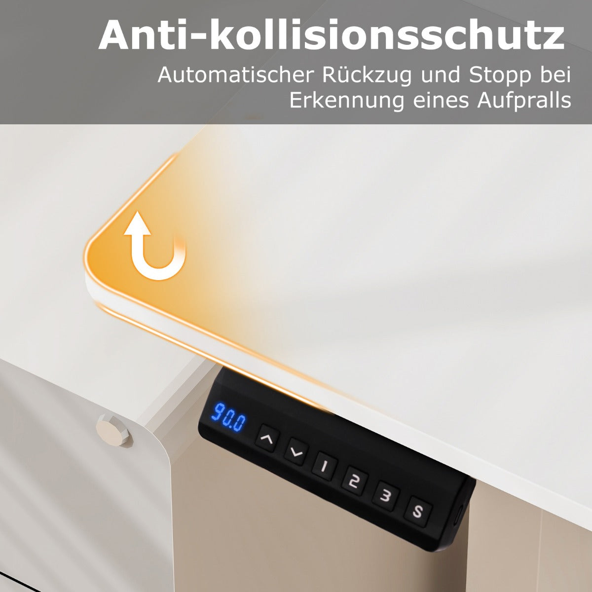 Costway - Höhenverstellbarer Schreibtisch 120 x 60 cm elektrischer Stehschreibtisch Rustikales Weiß