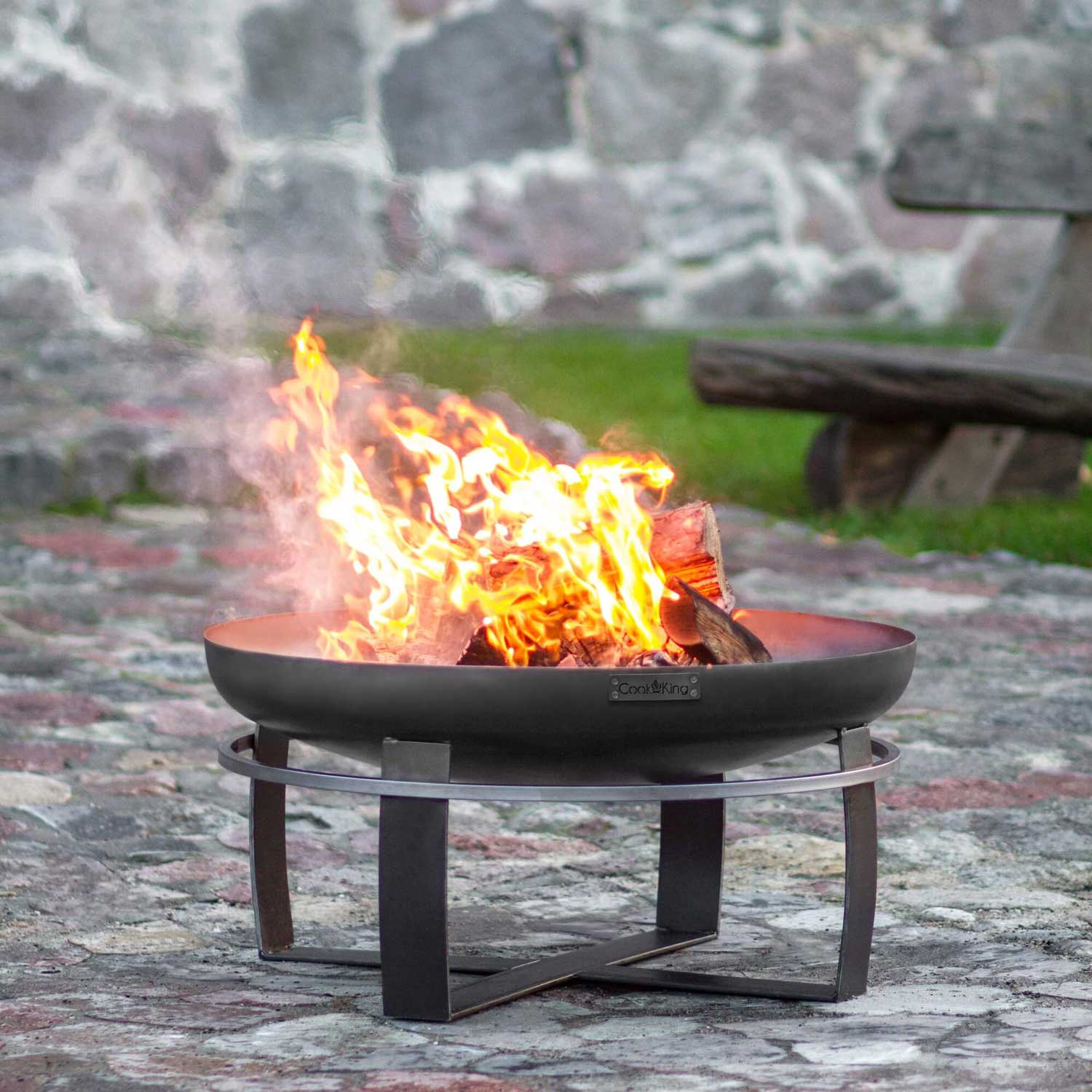 Feuerschale, Feuerschale Garten, Feuerschale 70cm, Höhe: 36cm, aus Stahl, Cook King Viking, 15